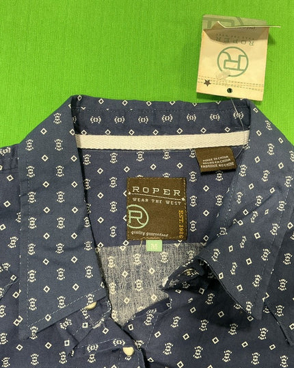 Western Shirt Roper Medium Blue