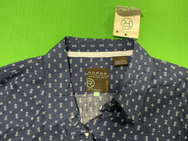 Western Shirt Roper Medium Blue