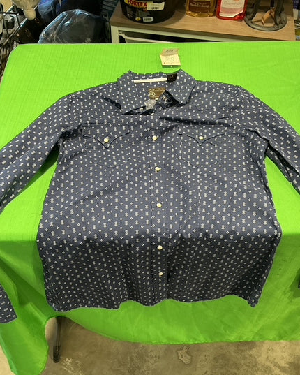 Western Shirt Roper Medium Blue