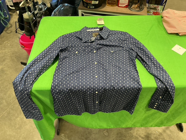Western Shirt Roper Medium Blue