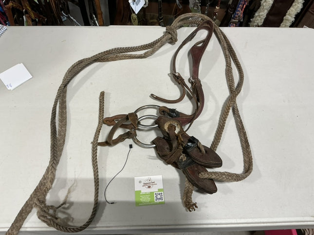 Western Headstall 1 Ear & Reins & Bit 5" 