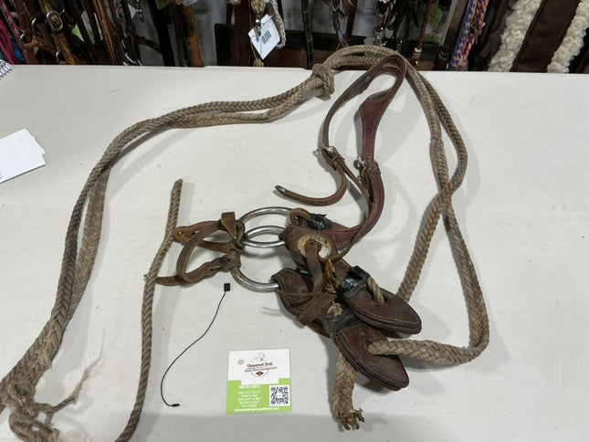 Western Headstall 1 Ear & Reins & Bit 5" 
