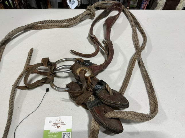 Western Headstall 1 Ear & Reins & Bit 5" 