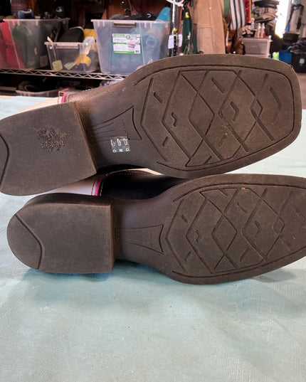 Boots, Ariat Black/Pink Leather Uppers