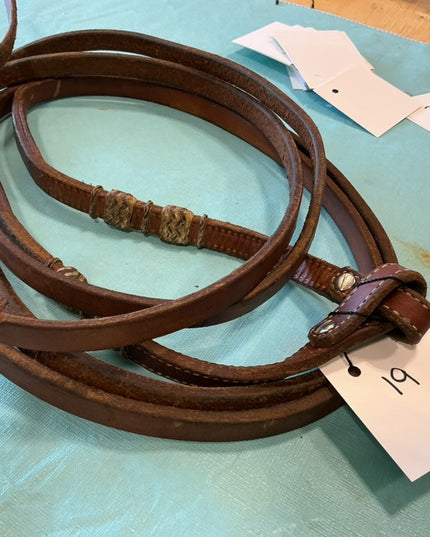 Western Split Reins #3 With Rawhide