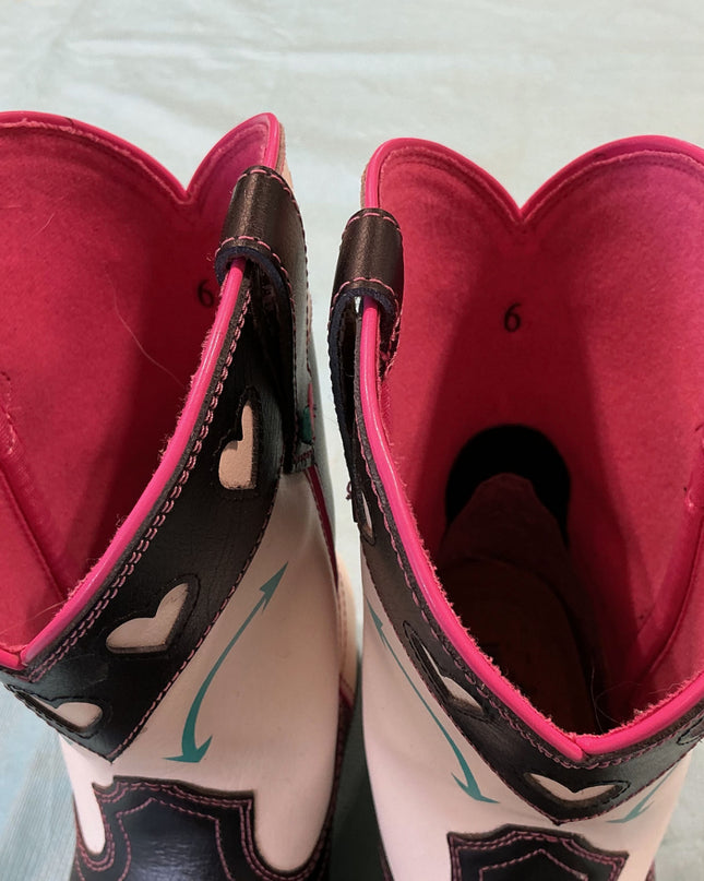 Boots, Ariat Black/Pink Leather Uppers