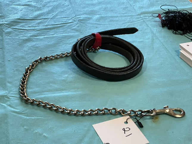 Lead Line Leather with Chain #1Black 