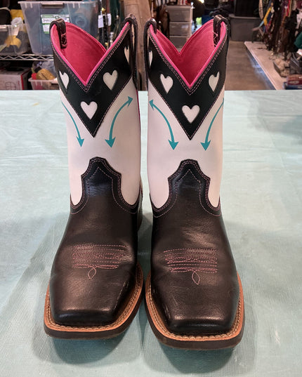 Boots, Ariat Black/Pink Leather Uppers