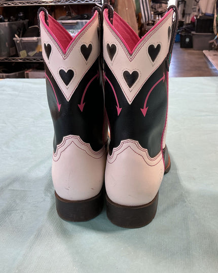Boots, Ariat Black/Pink Leather Uppers