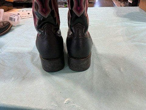 Boots, Ariat Black/Pink Leather Upper Size 9B