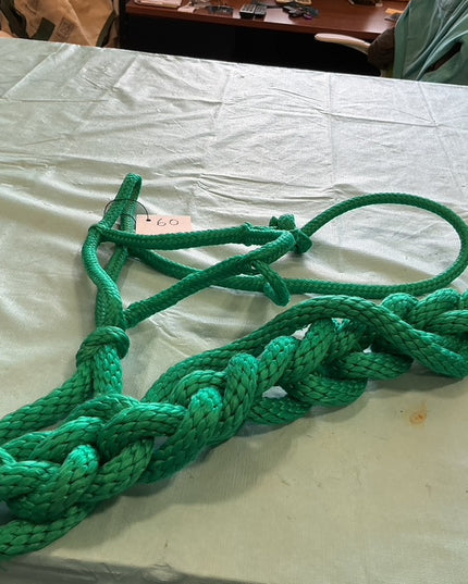Rope Halter and Lead Green 