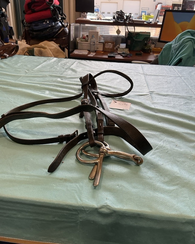 Western Headstall Reins & Bit Dark