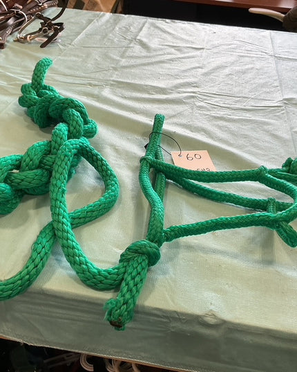 Rope Halter and Lead Green 
