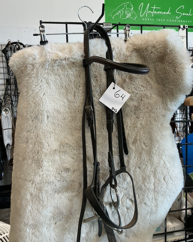 English Headstall & Snaffle Bit Dark Leather