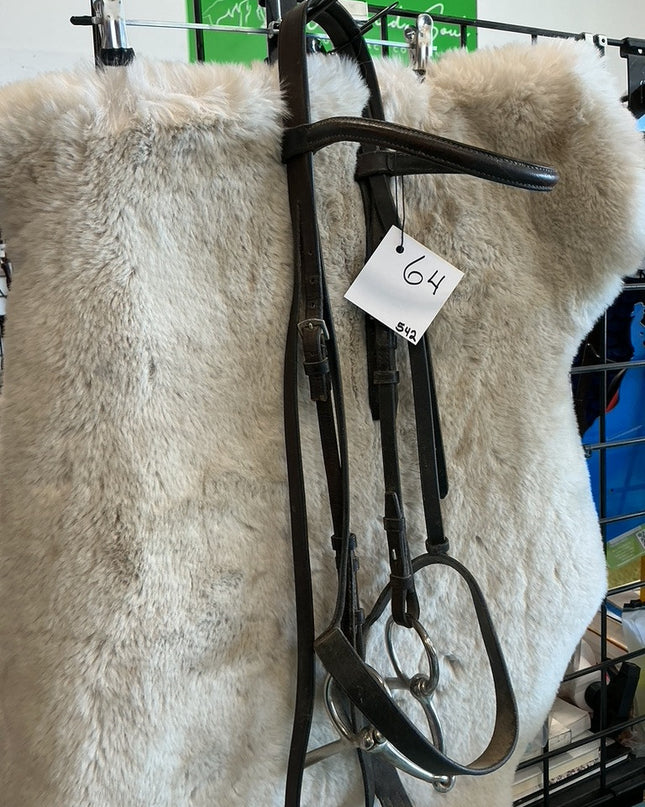 English Headstall & Snaffle Bit Dark Leather