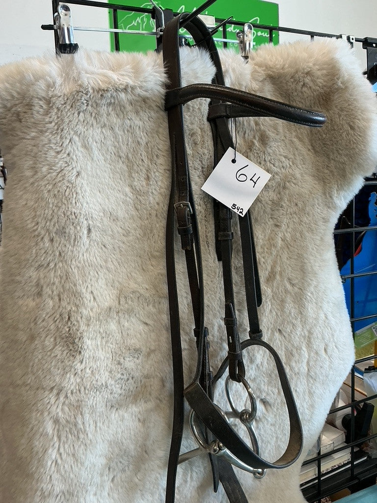 English Bridle & Snaffle Bit Dark Leather
