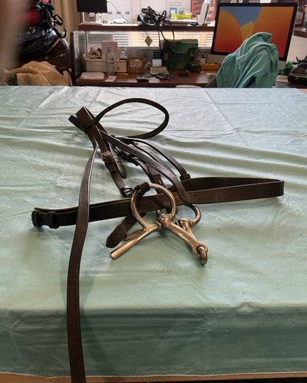 Western Headstall Reins & Bit Dark 
