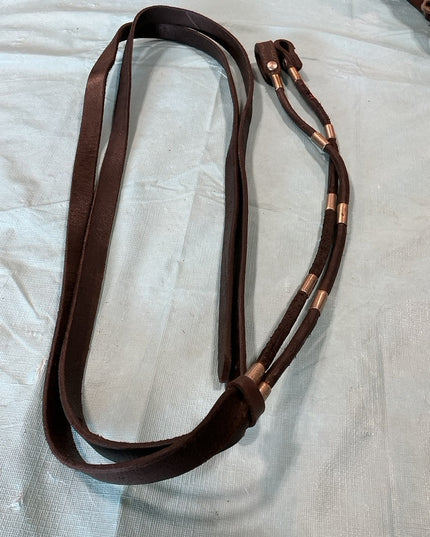 Western Reins Split Black/Silver Accents 