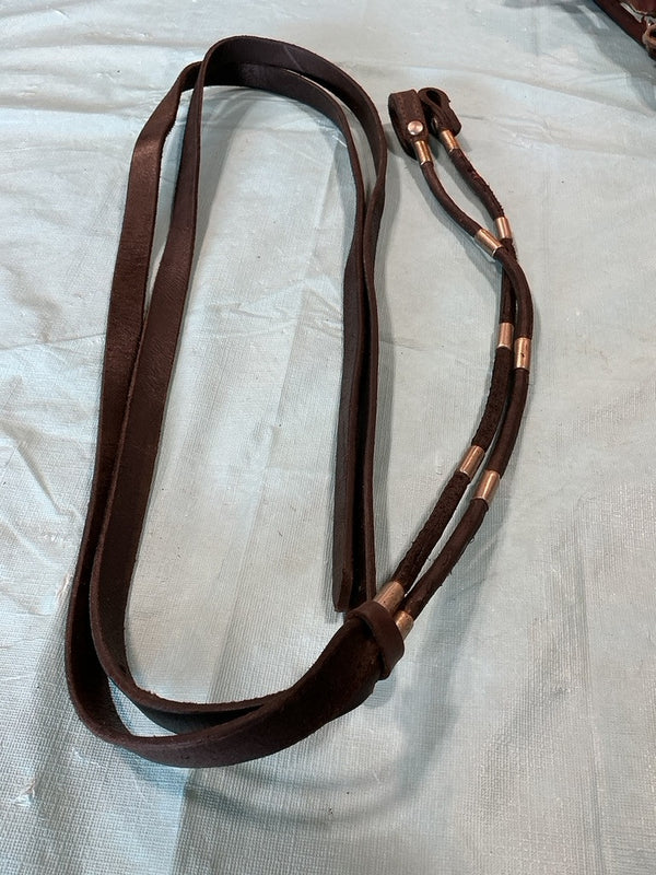 Western Split Reins – Black with Silver Accents | Used, Good