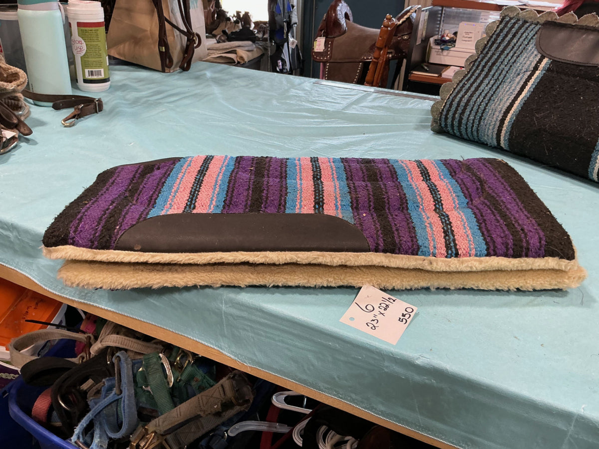 Western Saddle Pad Purple Pink Blue 23 X22.5