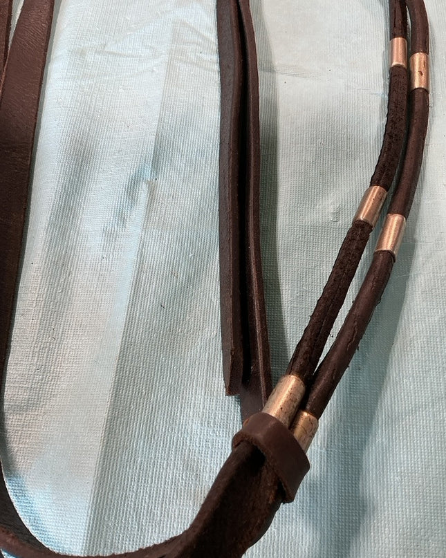 Western Reins Split Black/Silver Accents