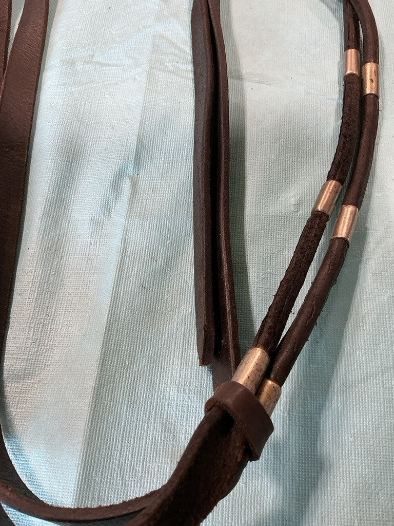 Western Reins Split Black/Silver Accents