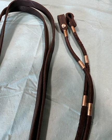 Western Reins Split Black/Silver Accents 