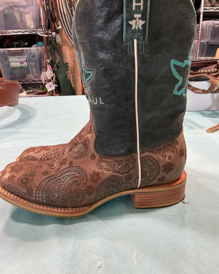 Cowboy Boots Womens Tin Haul Paisley Breeze Size 10
