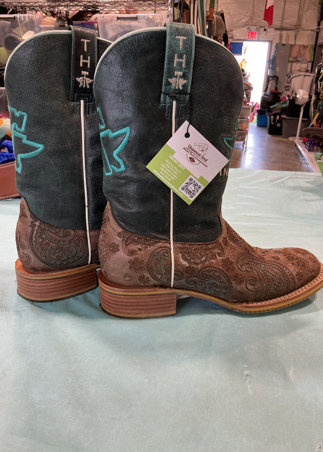 Cowboy Boots Womens Tin Haul Paisley Breeze Size 10