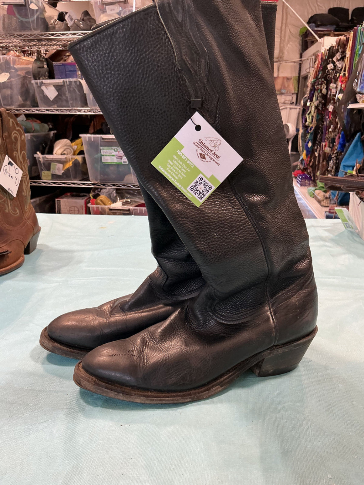 Boots Boulet Black Leather Size 8 1/2 E