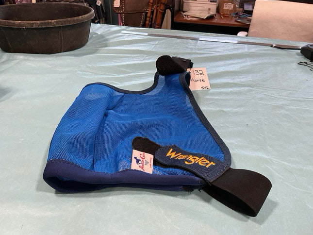 Fly Mask Red Wrangler Blue Horse 