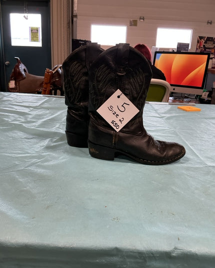 Cowboy Boots Size 2 Black 