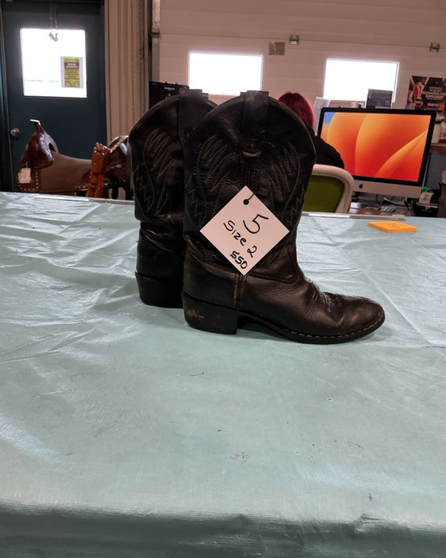 Cowboy Boots Size 2 Black 