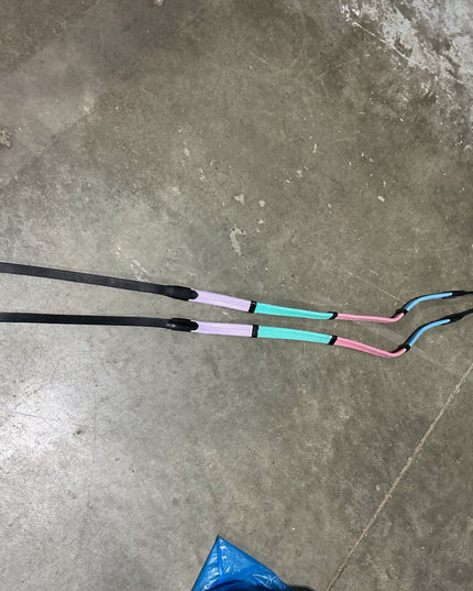 English Reins Rubber Rainbow Trainin - Black - Pony *NEW*