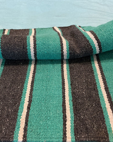 Saddle Blanket. Turquoise/Grey. 56" x 27"