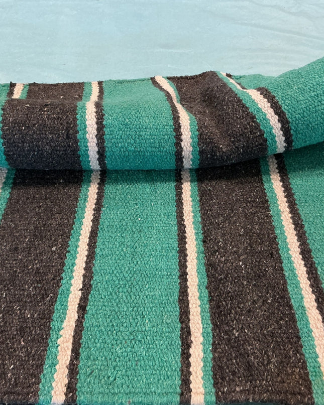 Saddle Blanket. Turquoise/Grey. 56" x 27"