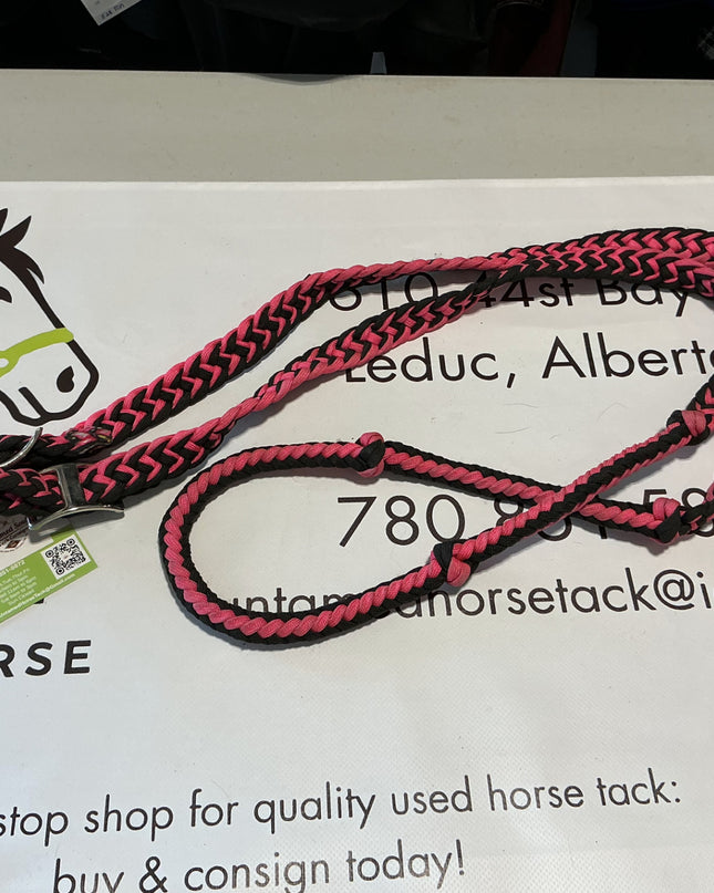 Western Loop Reins Paracord Pink/Black
