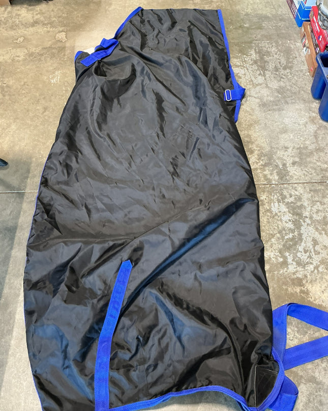 Rain Sheet  Black/Blue Trim 78" Closed Front
