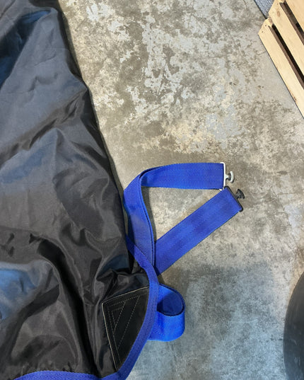 Rain Sheet  Black/Blue Trim 78" Closed Front