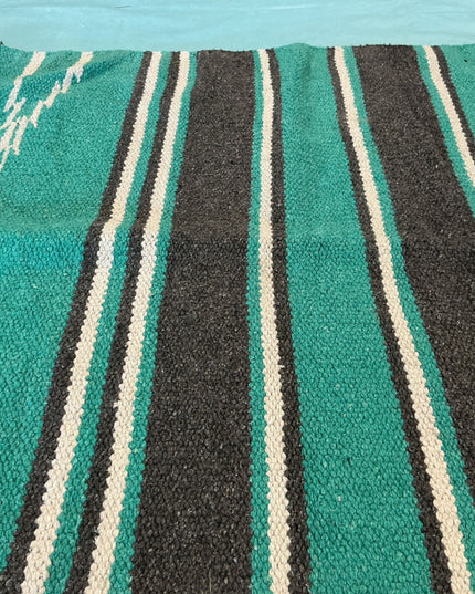 Saddle Blanket  Turquoise/Grey. 56" x 27"