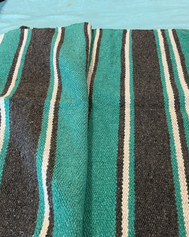 Saddle Blanket  Turquoise/Grey. 56" x 27"
