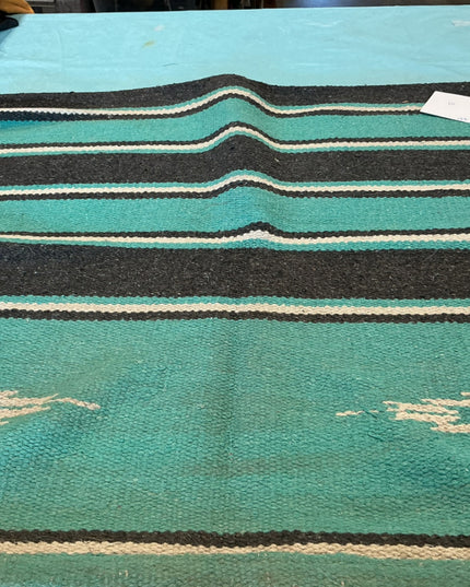 Saddle Blanket  Turquoise/Grey. 56" x 27"
