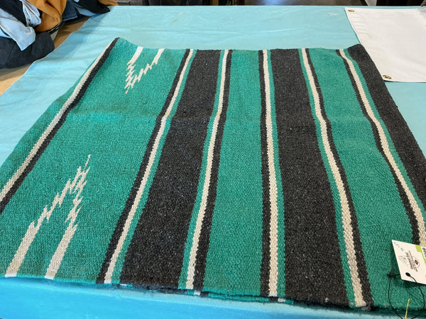 Western Saddle Blanket – Turquoise/Grey, 56" x 27" (C) | Used, Good