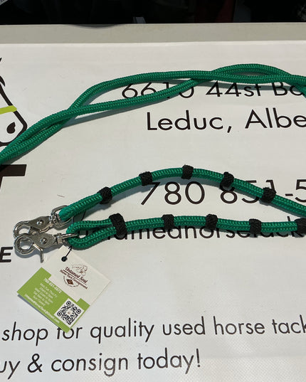 Western Rope Reins Green