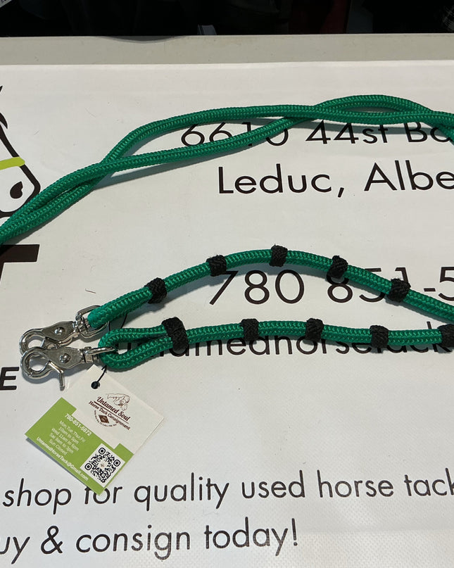 Western Rope Reins Green