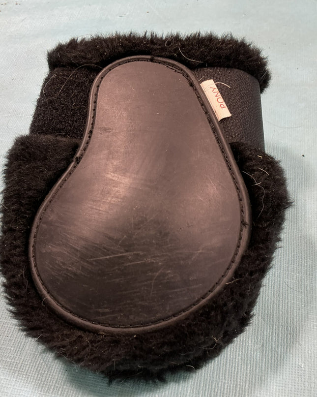 Fetlock Boots Roma Black/Fleece Pony Size 