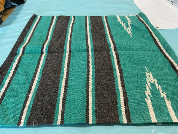 Western Saddle Blanket – Turquoise/Grey, 56" x 27" (E) | Used, Good