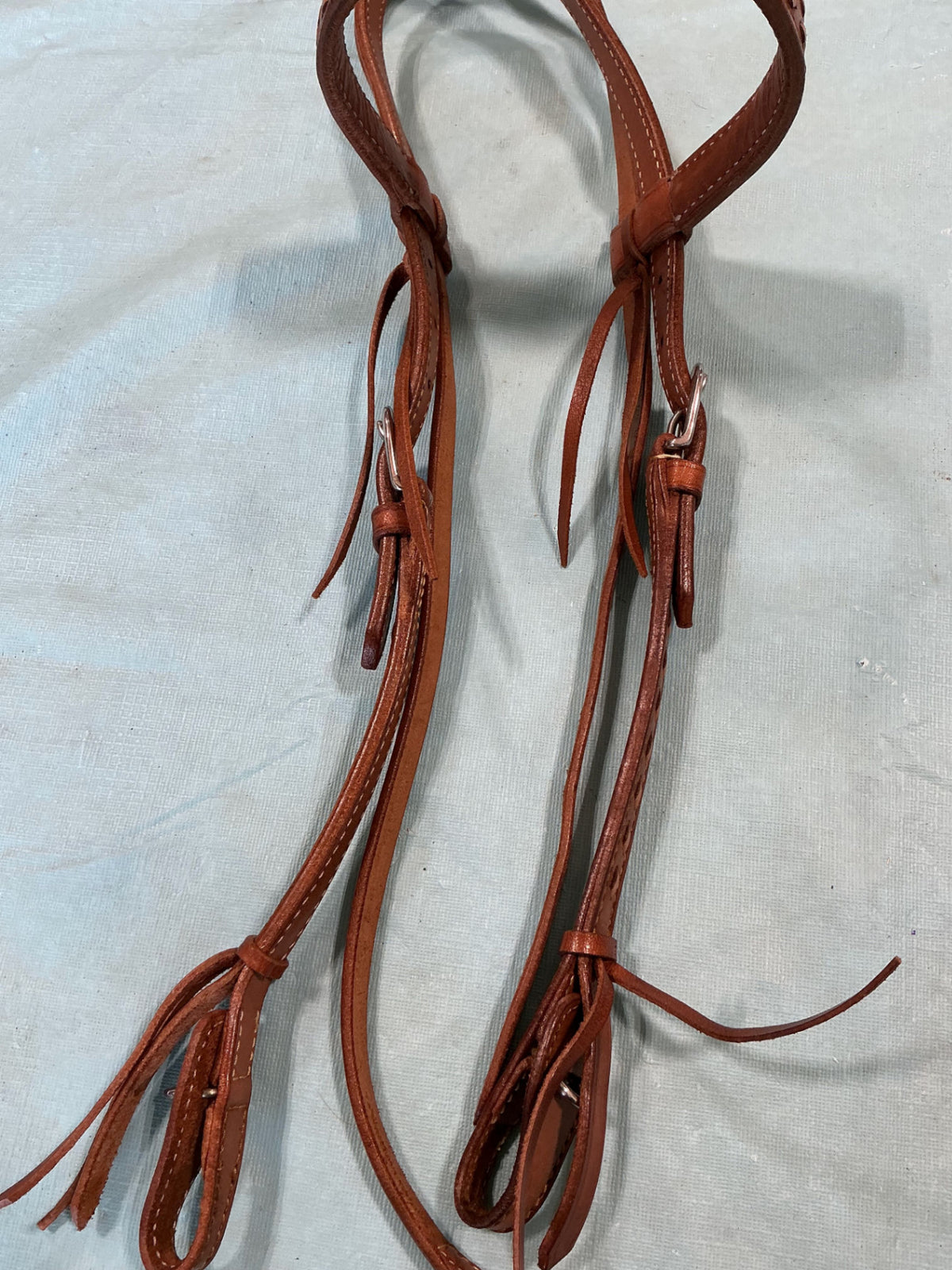 Western Headstall & Breast Collar Teal Conchos