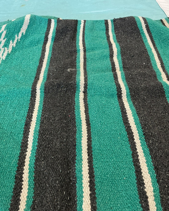 Saddle Blanket  Turquoise/Grey  56" x 27"