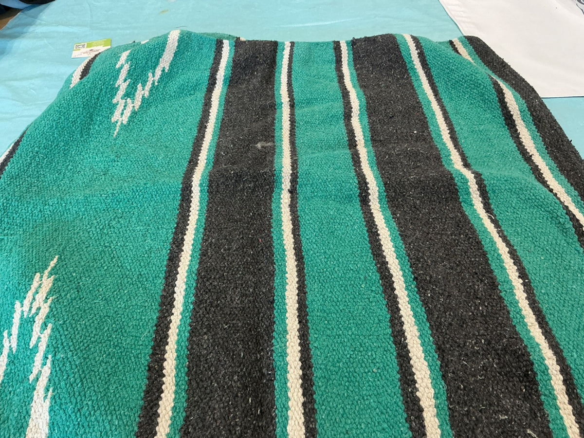 Saddle Blanket  Turquoise/Grey  56" x 27"